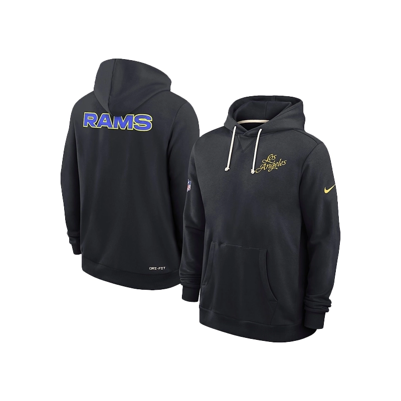 Los Angeles Rams Nike 2025 Rivalries Collection Standard Issue Sideline Dri-FIT Black Hoodie