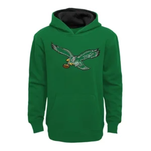 Philadelphia Eagles Youth Kelly Green Prime Long Sleeve Hoodie