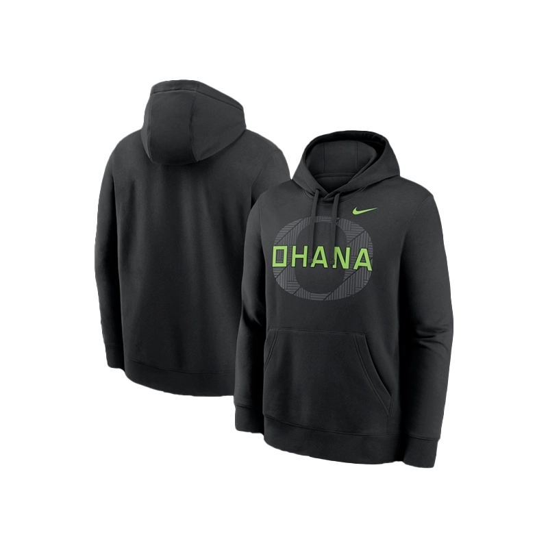 Unisex Nike Oregon Ducks Ohana Club Fleece Black Hoodies